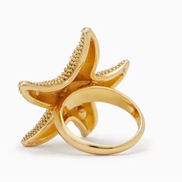 Kate‎ Spade Sea Star gold plated pearl adorned Starfish Ring new - Picture 4 of 5